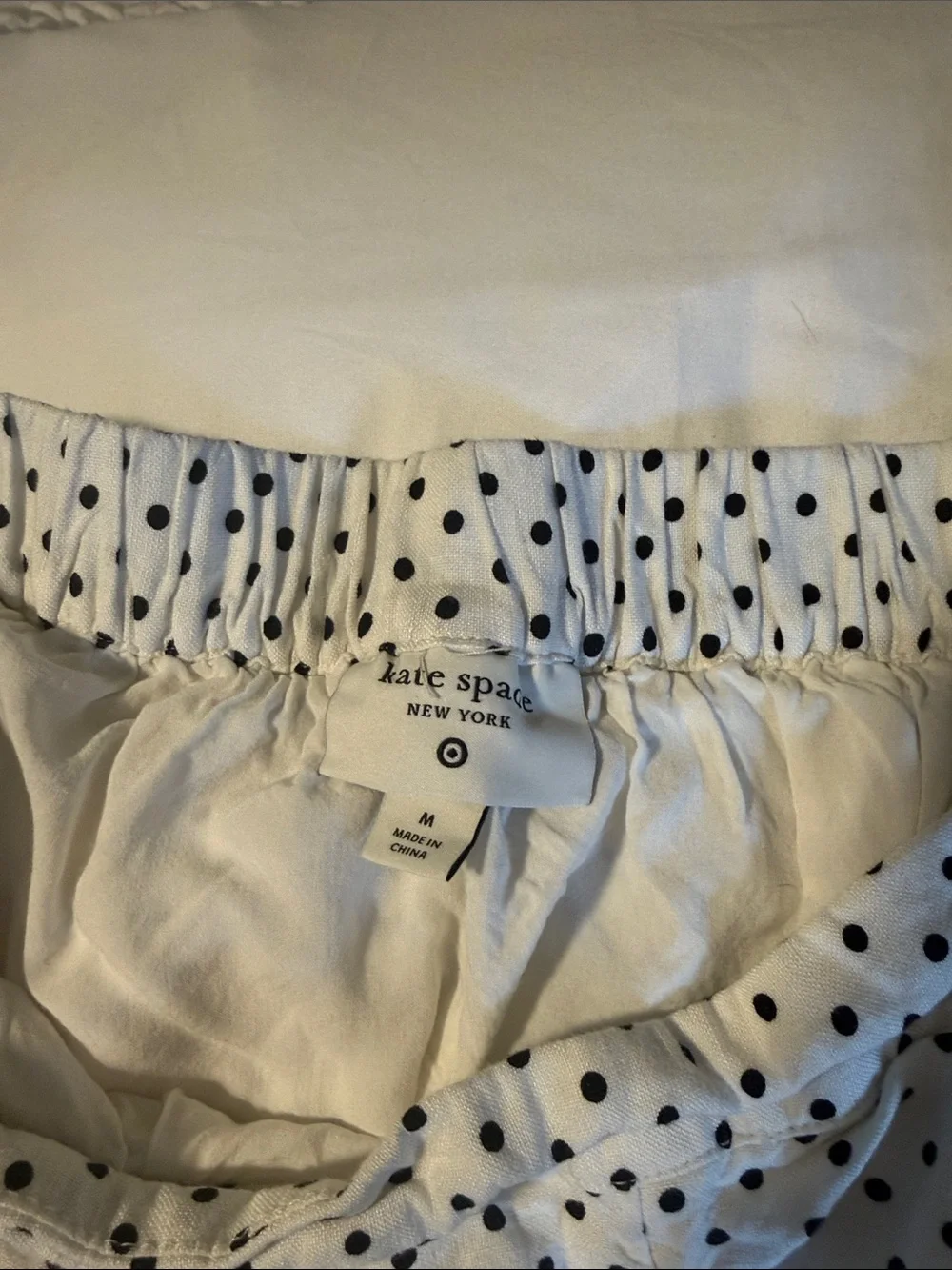 kate spade White High-Waist Polka Dot Shorts